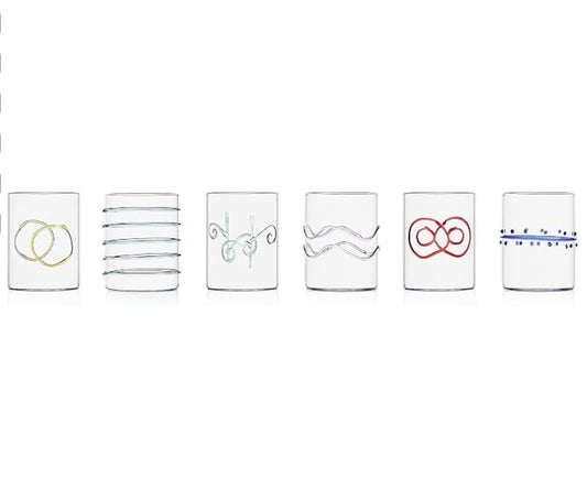 Deco Water Glass Multi Assorted Set of 6