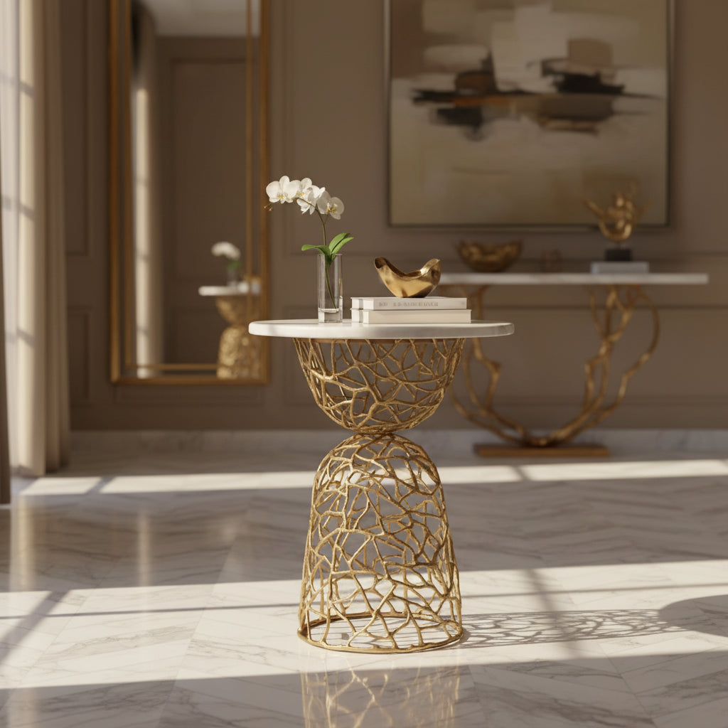 Gold Twig Accent Table