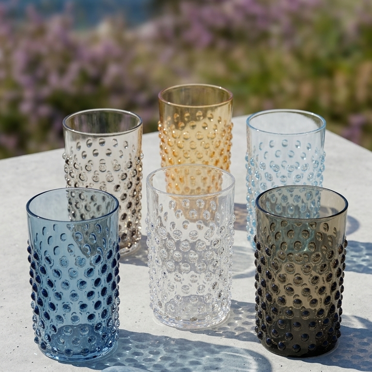 Hobnail Tumblers Crystal Clear Set of 6