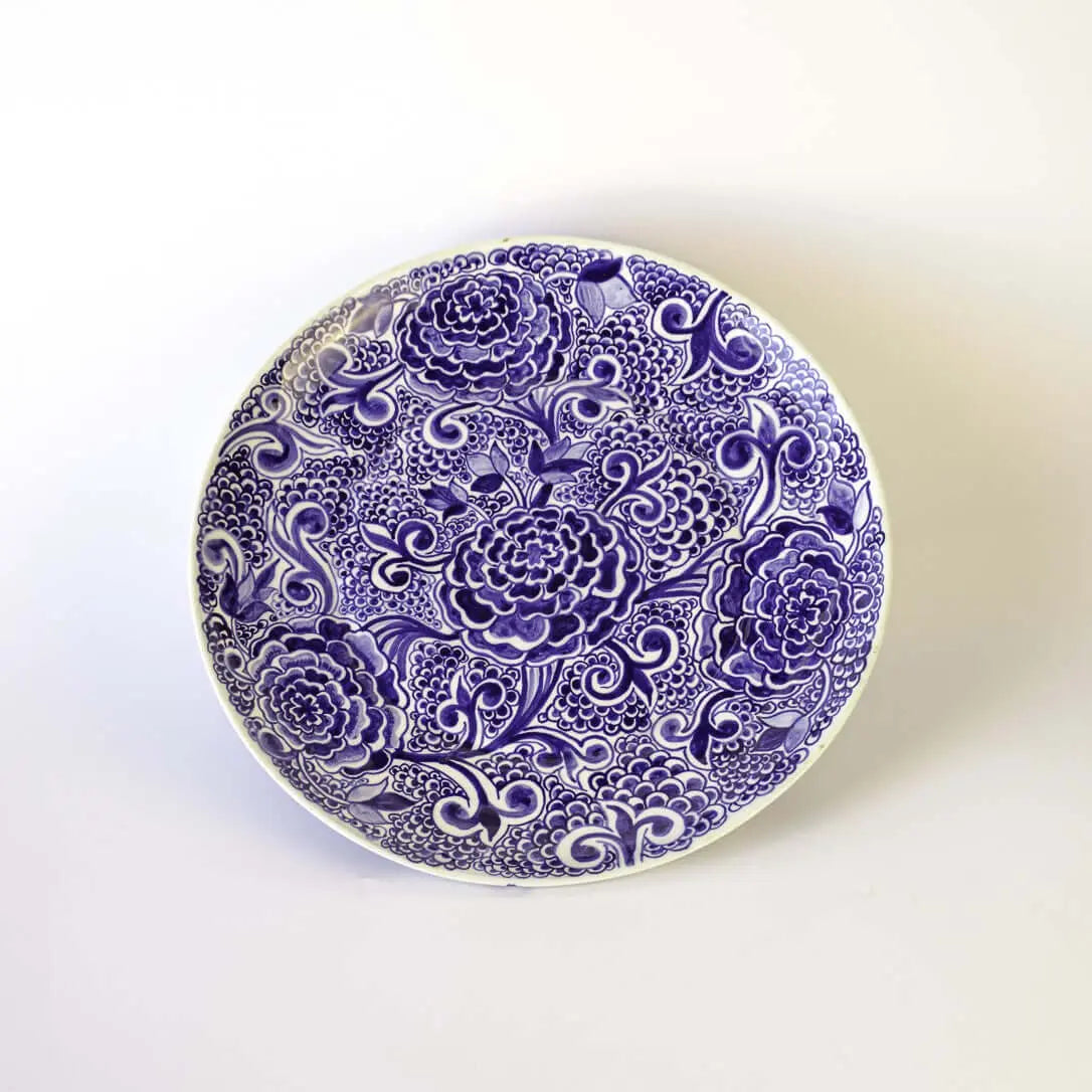 Deep Blue Ichani Handmade Floral Platter - Pieces SA