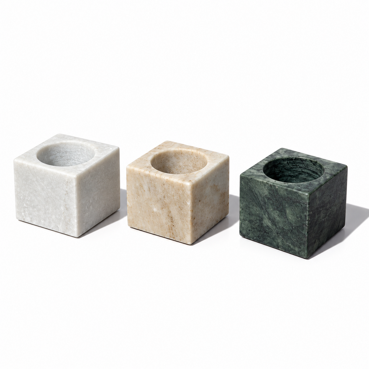 White Marbleous T-Light Holder
