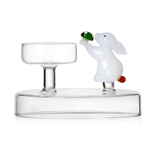 Tealight White Rabbit with Green Mushroom - Pieces SA