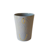 Load image into Gallery viewer, Vase Pot Engraved Gold Light Grey Ceramic
