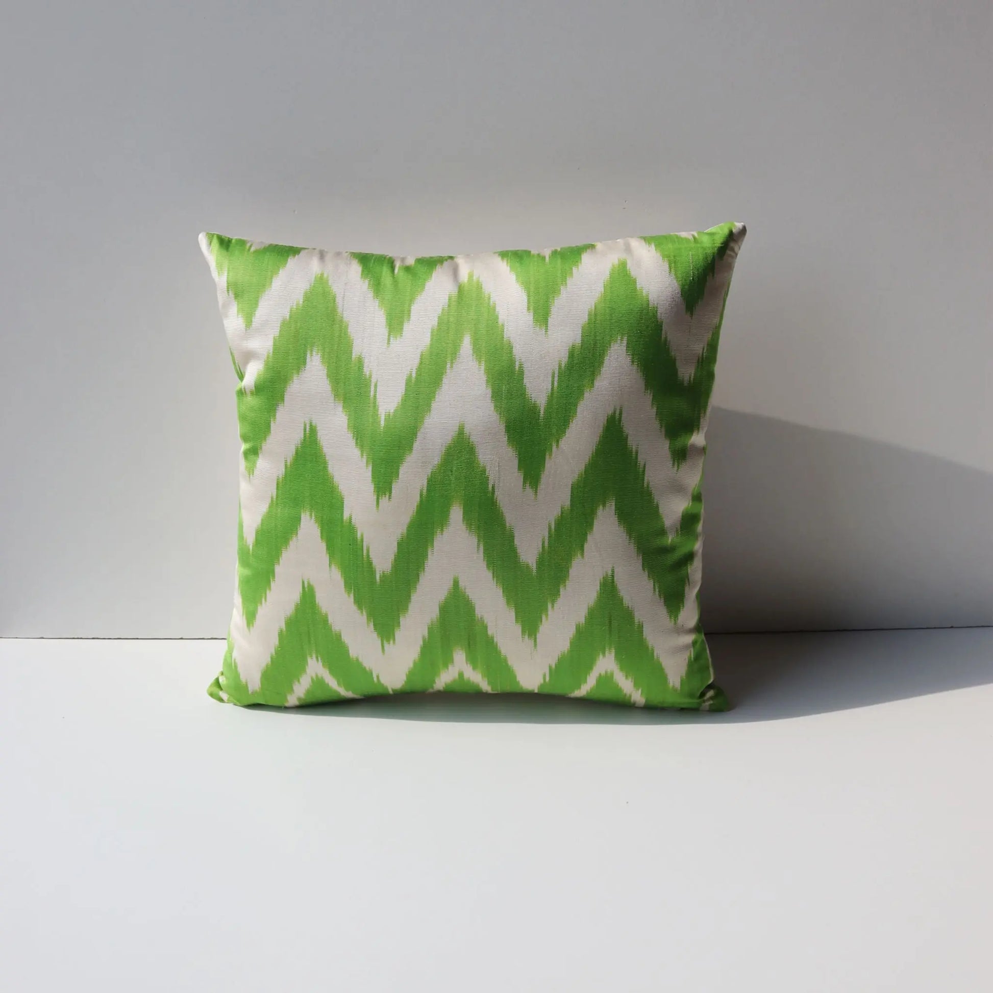 Zig Zag Pattern Cushion Light Green Opening 1-1-2014
