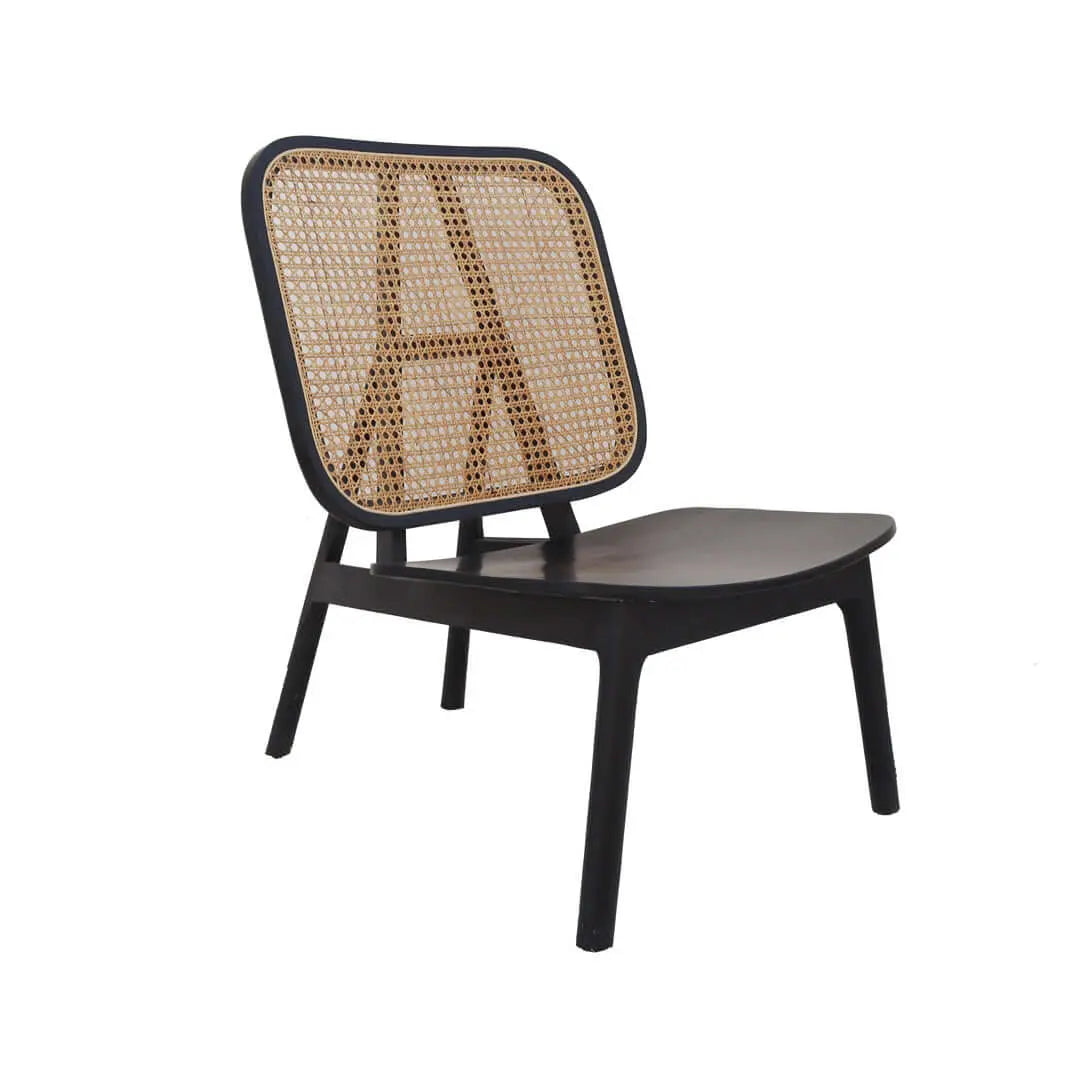 Square Rattan Chair (Black) - Pieces SA