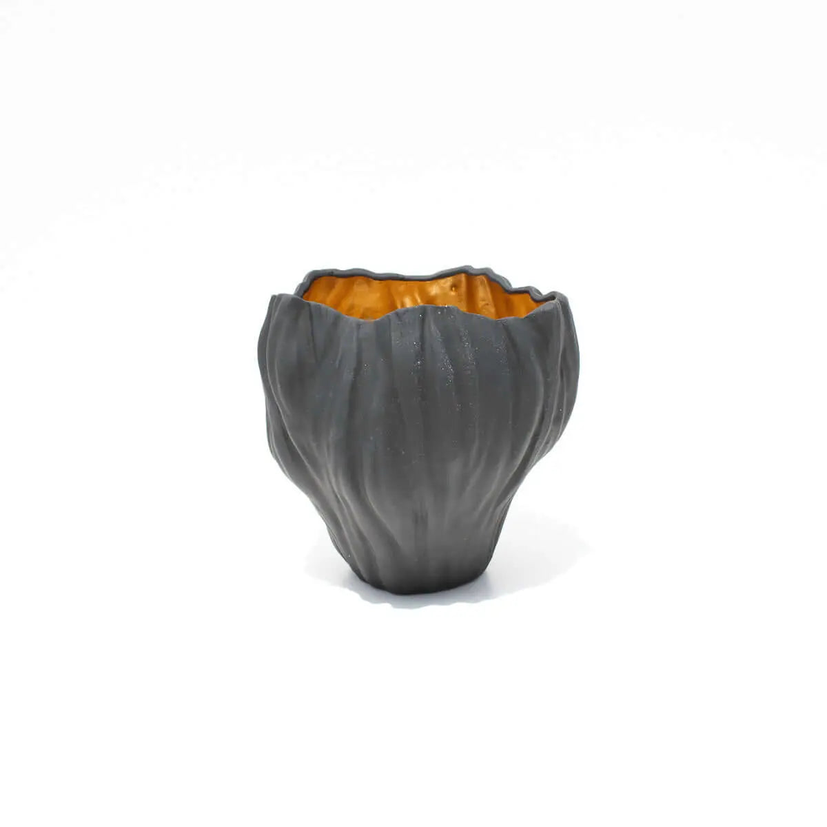 Ceramic Vase Gold Black Medium - Pieces SA