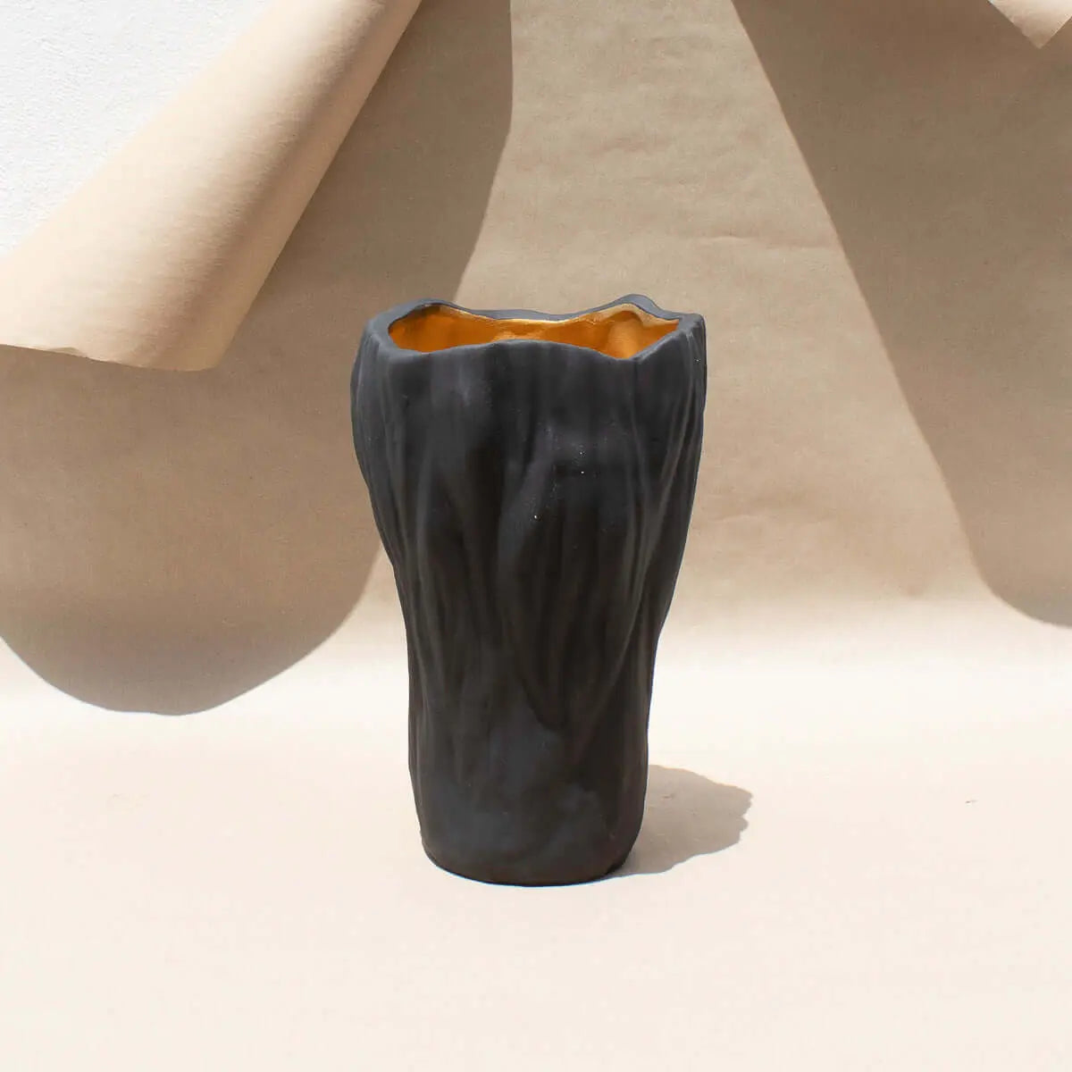 Ceramic Vase Gold Black Large - Pieces SA