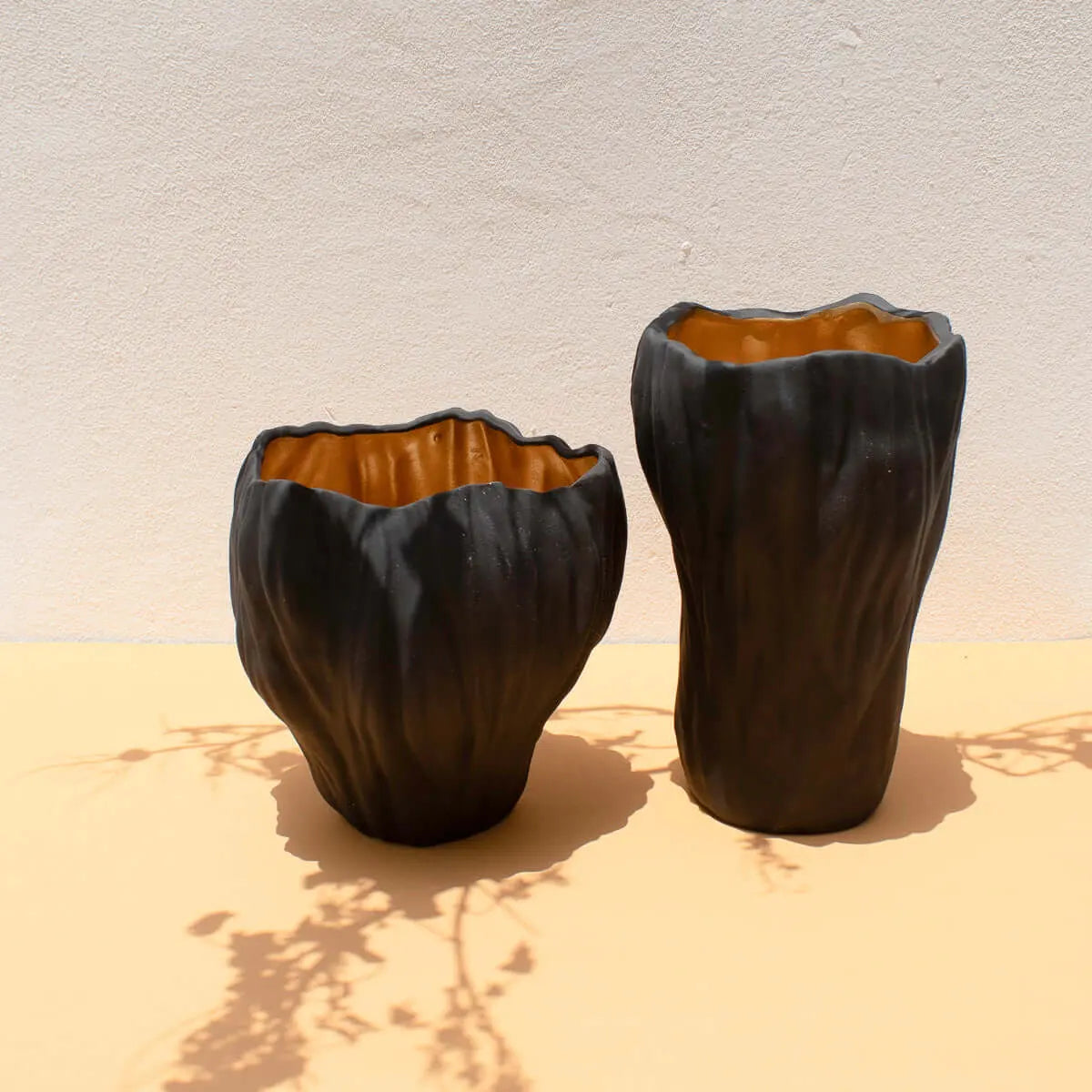 Ceramic Vase Gold Black Medium - Pieces SA