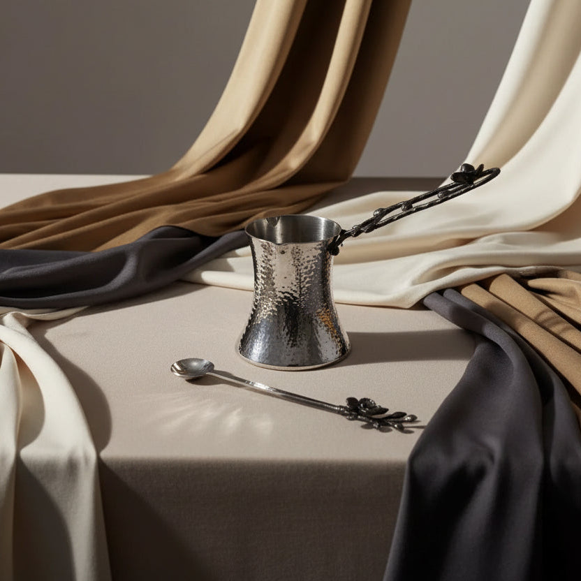 Black Orchid Large Coffee Pot with Spoon