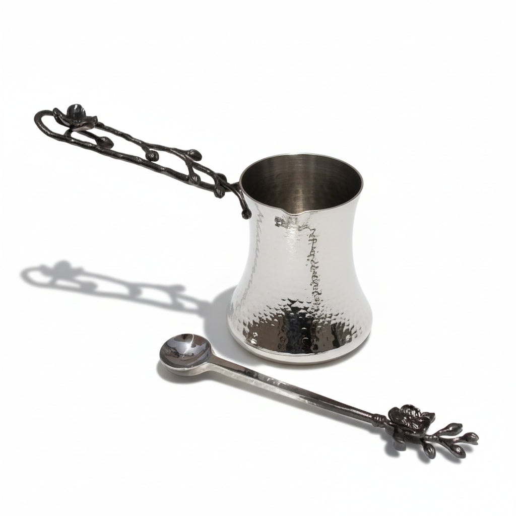 Black Orchid Large Coffee Pot with Spoon