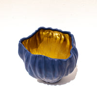 Load image into Gallery viewer, Vase Blue Gold Medium

