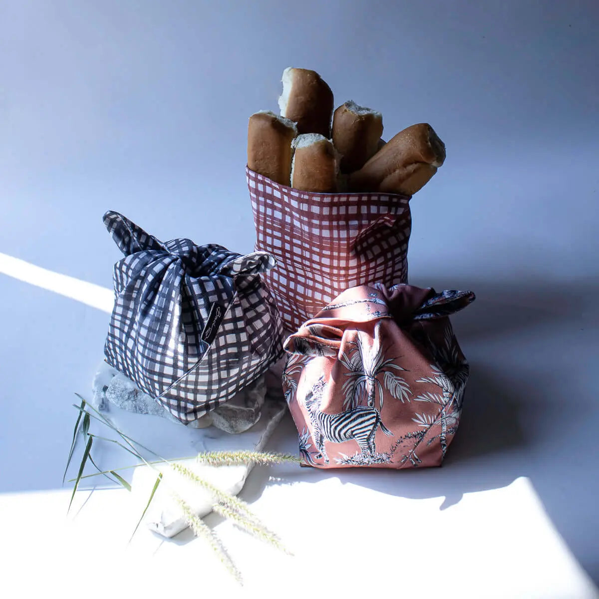 Cotton Bread Basket Checkered Grey - Pieces SA