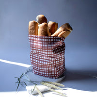 Load image into Gallery viewer, Cotton Breadsticks Basket Checkered Pale Red
