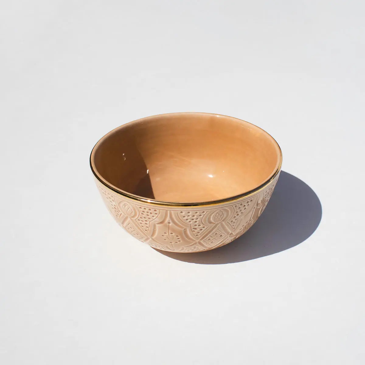 Gold Bowl Engraved Sand Ceramic Medium - Pieces SA