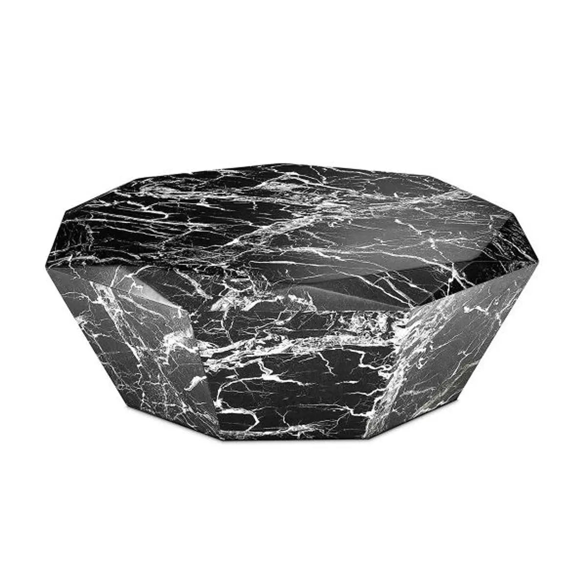 Coffee Table Diamond Black Faux Marble Eichholtz