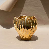 Load image into Gallery viewer, Ceramic Vase Gold Medium
