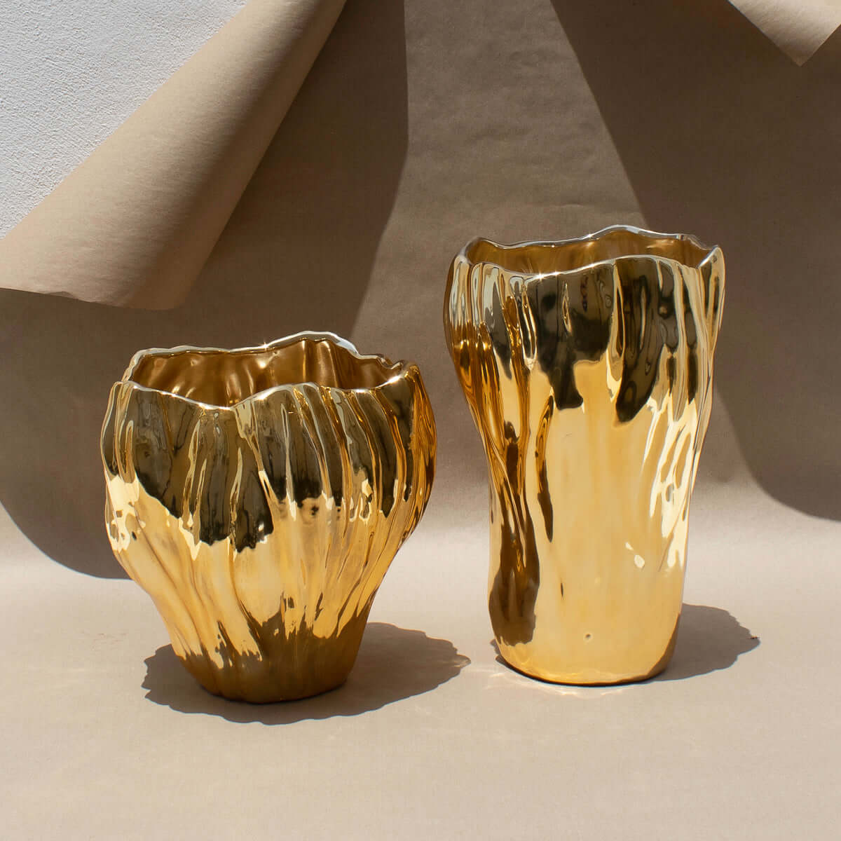 Ceramic Vase Gold Medium - Pieces SA