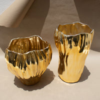 Load image into Gallery viewer, Ceramic Vase Gold Large
