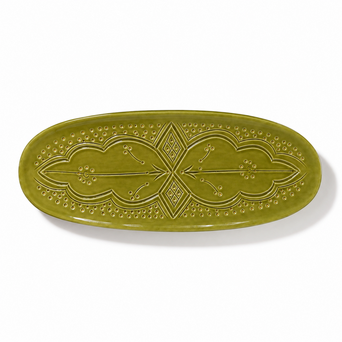 Small Oval Tray Impression Gold Ceramic