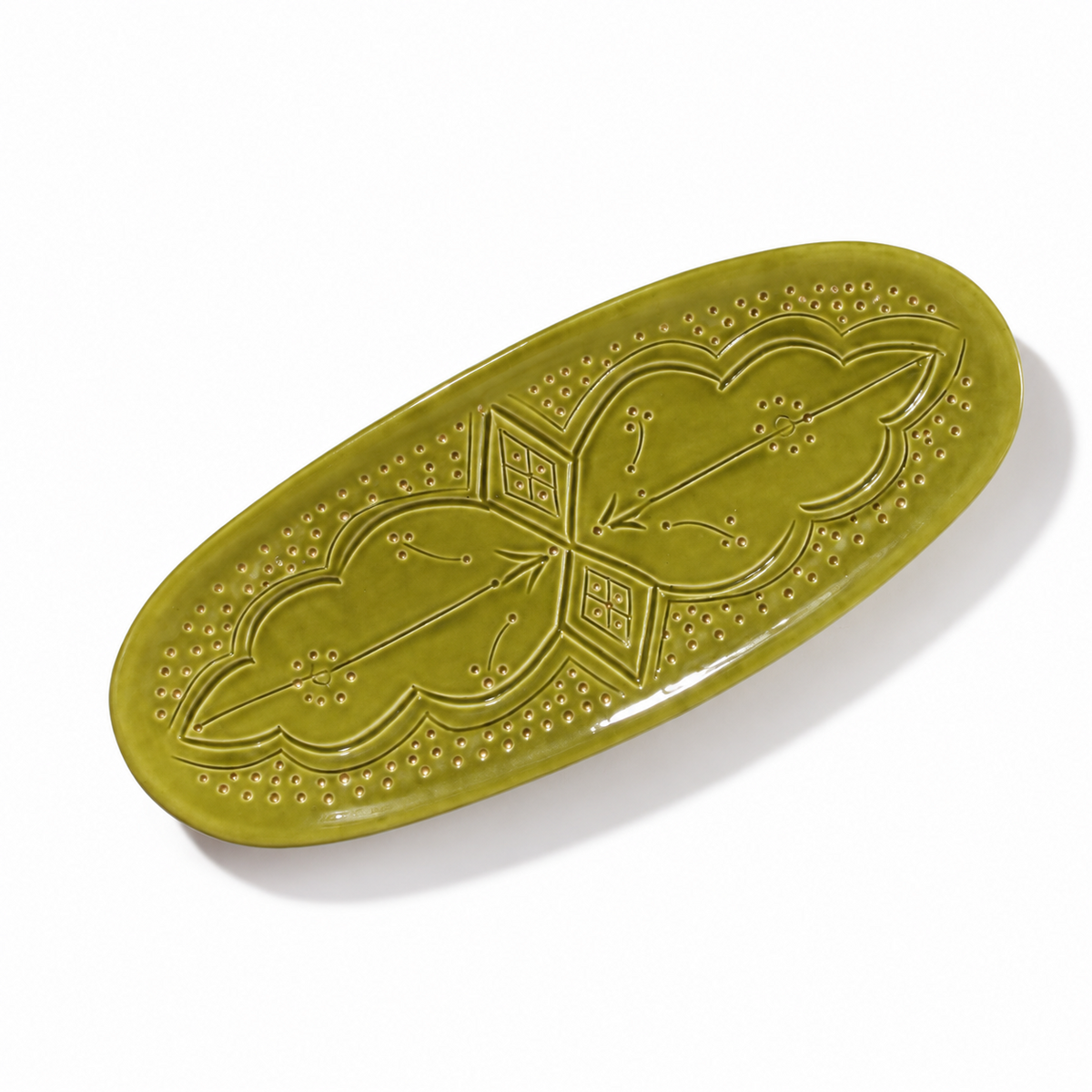 Small Oval Tray Impression Gold Ceramic
