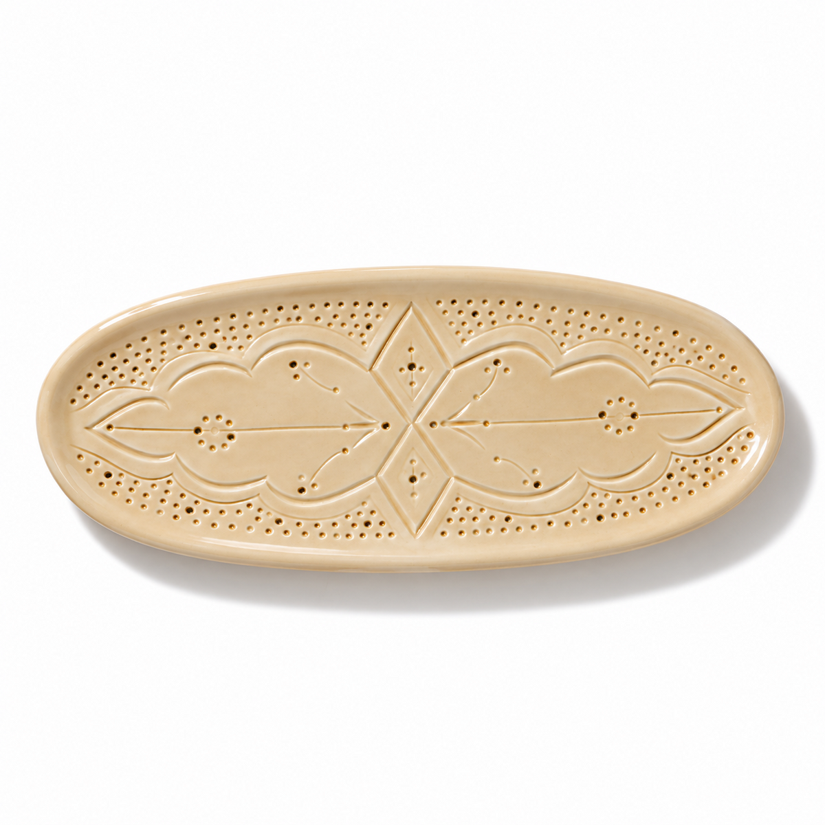 Small Oval Tray Impression Gold Ceramic