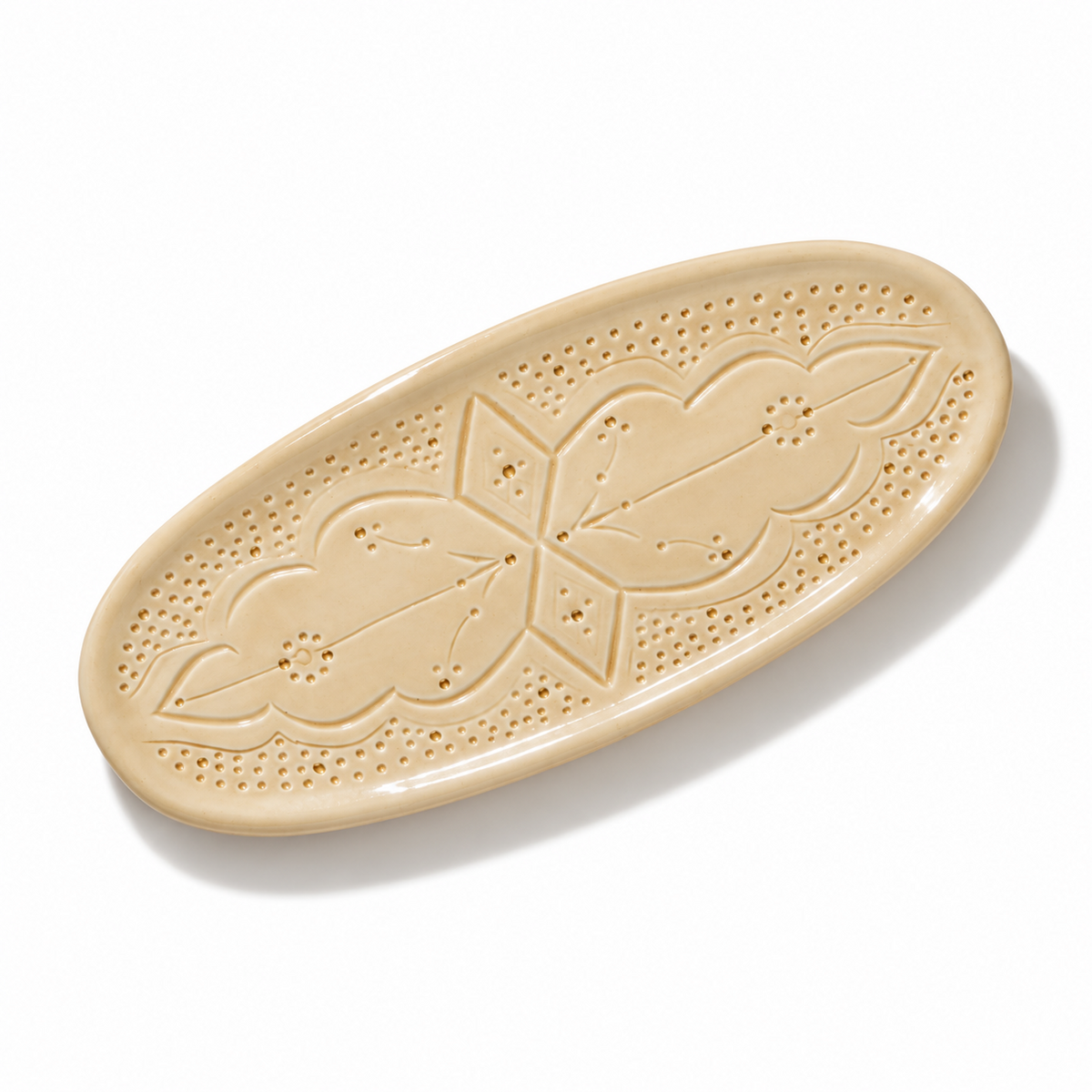 Small Oval Tray Impression Gold Ceramic