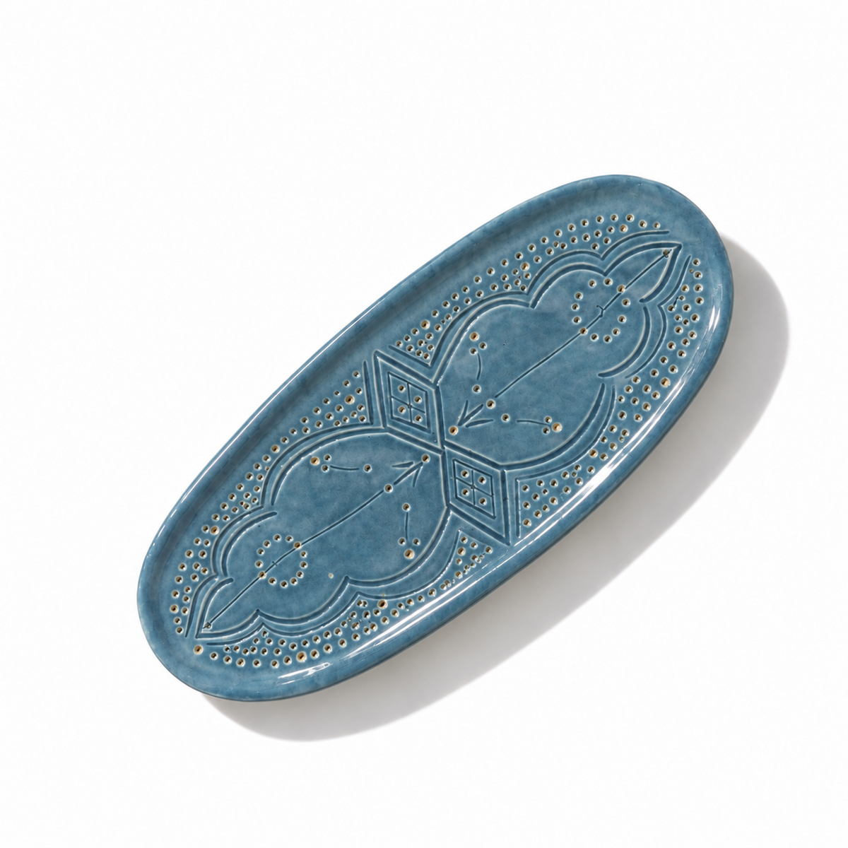 Small Oval Tray Impression Gold Ceramic