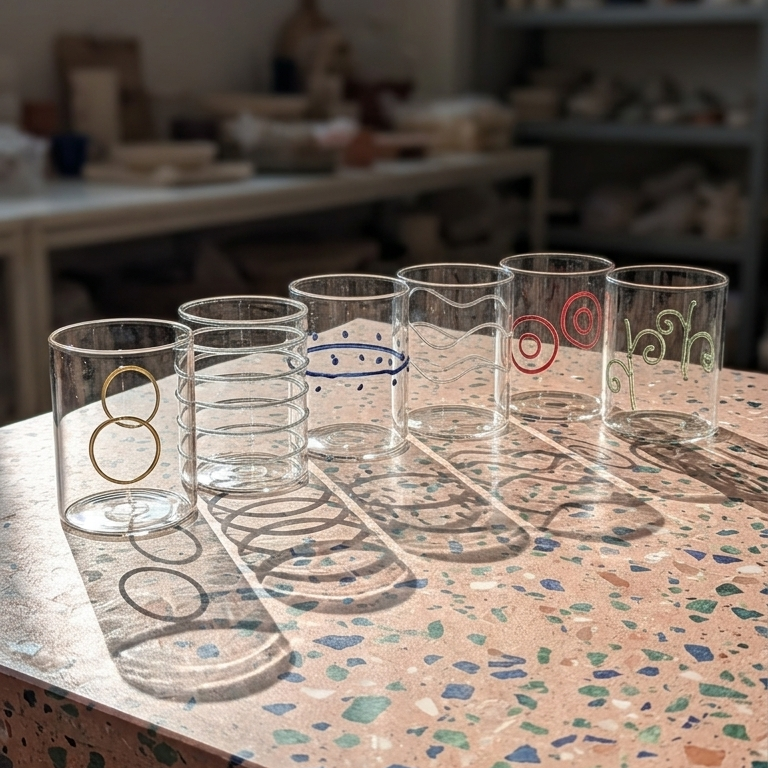 Deco Water Glass Multi Assorted Set of 6