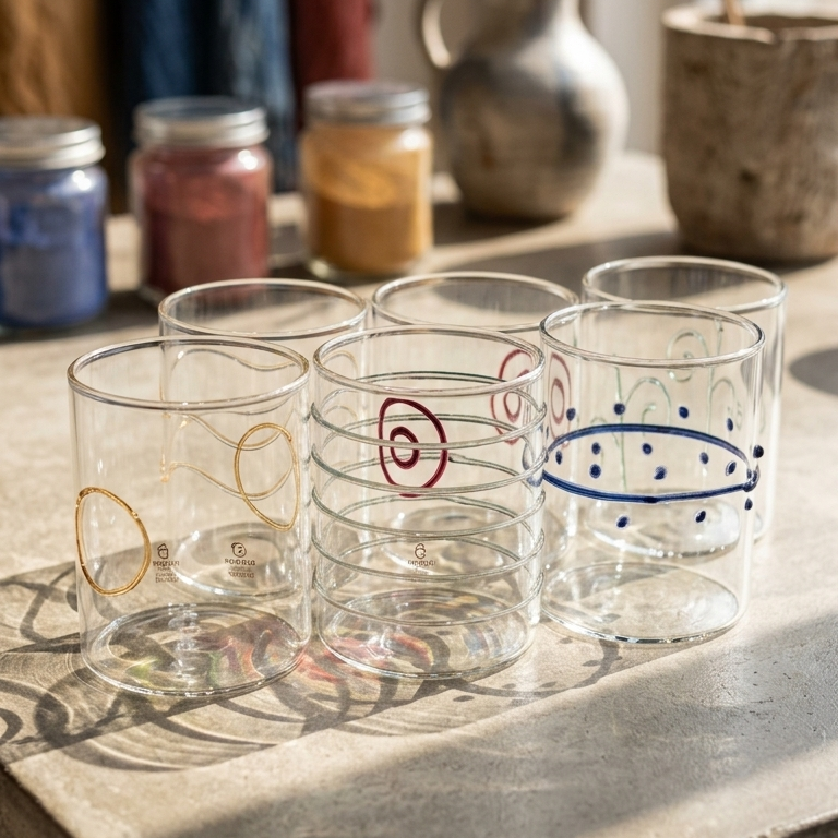 Deco Water Glass Multi Assorted Set of 6