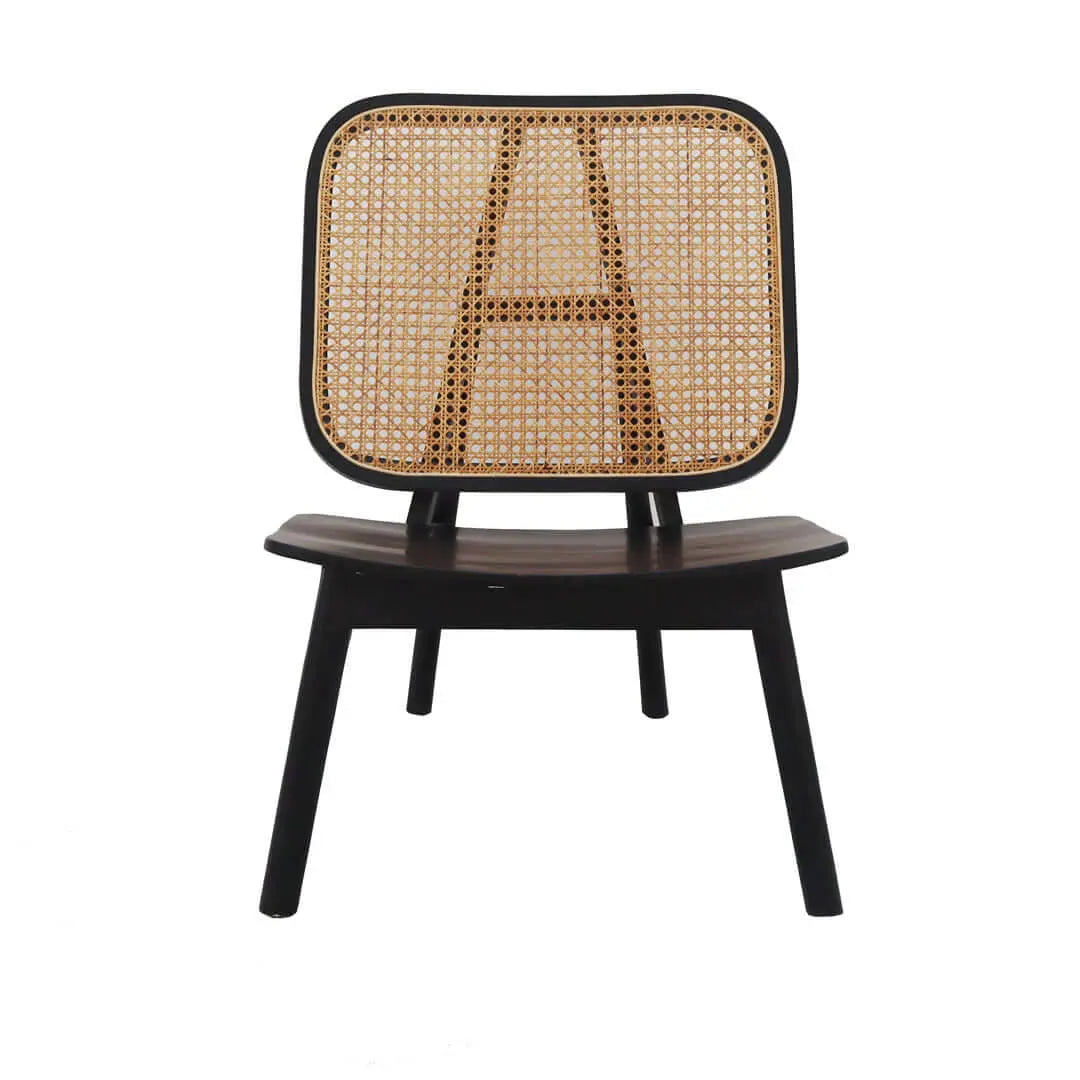 Square Rattan Chair (Black) - Pieces SA