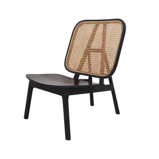 Square Rattan Chair (Black) - Pieces SA