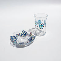 تحميل الصورة في عارض المعرض، Mina Floral Design One Tea Glasses with Coasters
