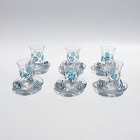 تحميل الصورة في عارض المعرض، Mina Floral Design One Tea Glasses with Coasters
