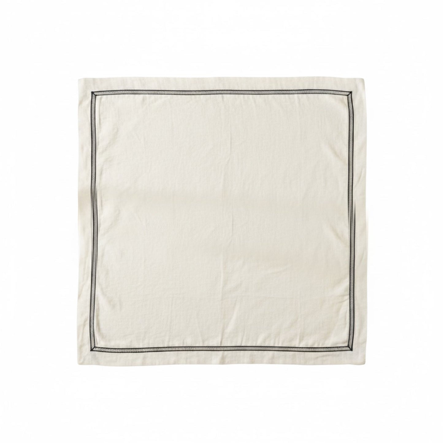 Tablecloth Linen Beige Black Lace
