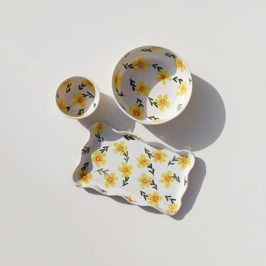 Yellow Flowers Ceramic Bundle