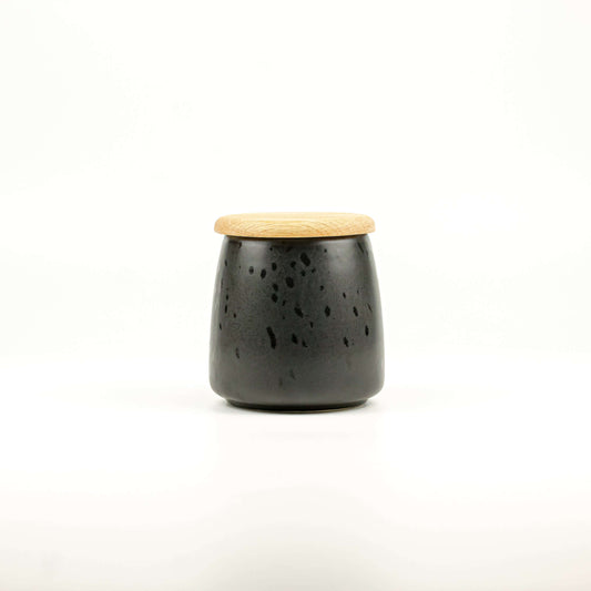 Jar With Lid Black Bitz Small - Pieces SA