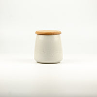 Load image into Gallery viewer, Jar With Lid Matt Cream Bitz Small
