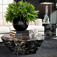 Load image into Gallery viewer, Coffee Table Diamond Black Faux Marble
