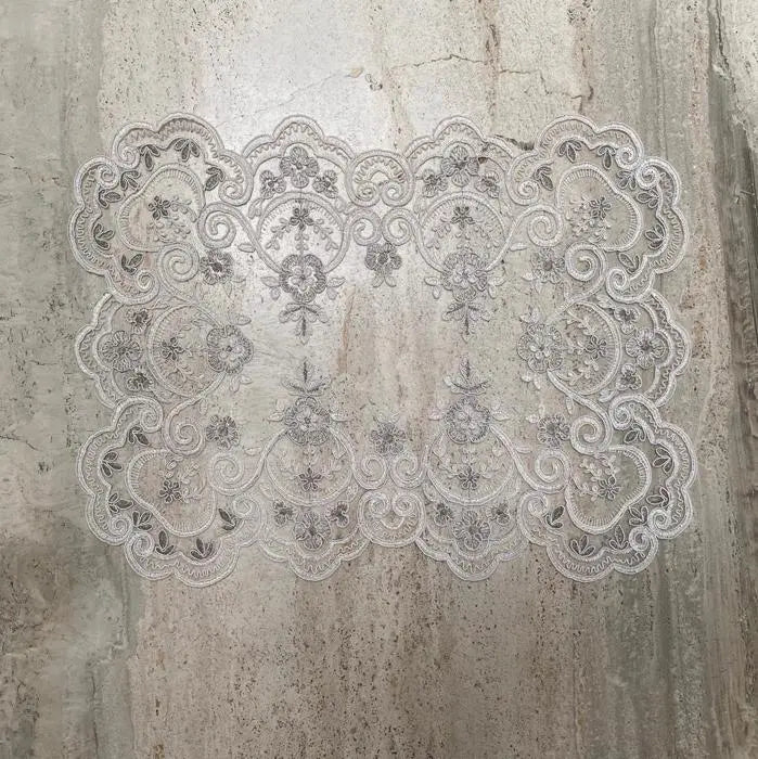 Tray Cloth Net Lace Rectangular Silver Tableware Pieces 