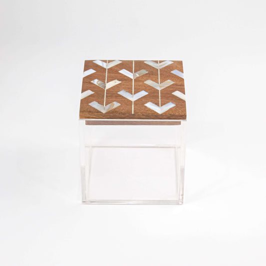 Square Plexi Box Sadaf Arrow Pattern - Pieces SA