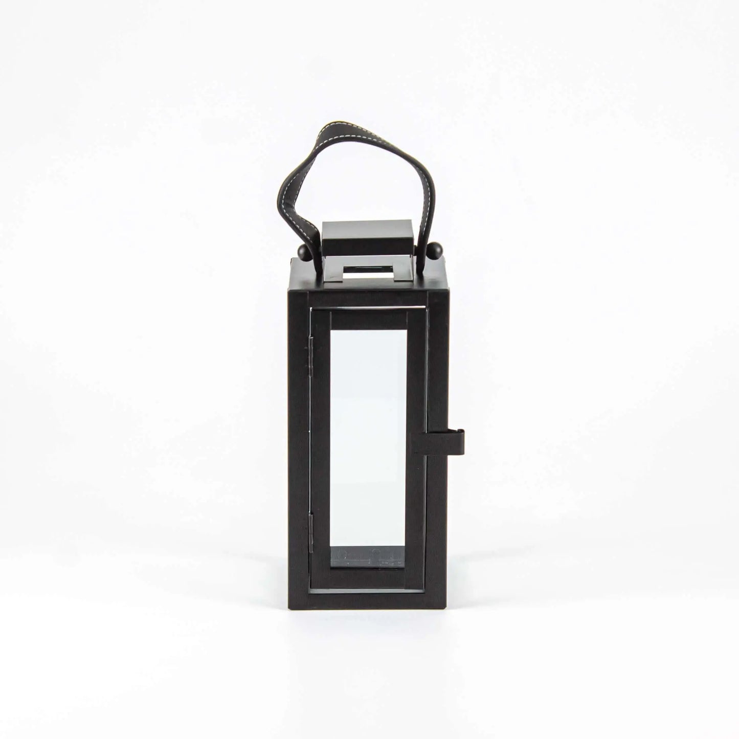 Lantern Black Metal With Leather Strap - Pieces SA