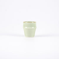 Load image into Gallery viewer, Espresso Cup Azza Plain Green Almond Gold Ceramic
