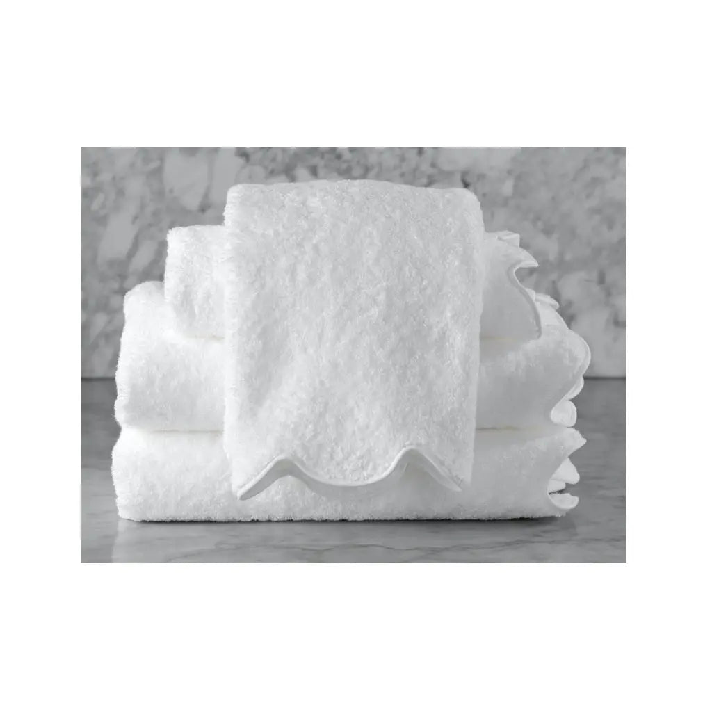 Bath Towel Scallop Cairo White Accessories Pieces 