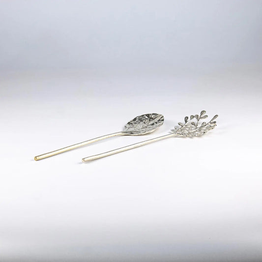 Serving Set Imli Leaf Shiny Silver Accessories Pieces 