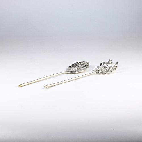 Serving Set Imli Leaf Shiny Silver Accessories Pieces 