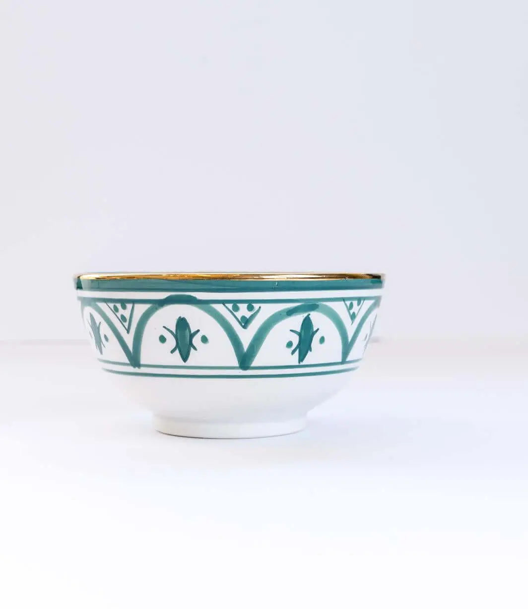 Large Gold Bowl Zwak Green Ceramic - Pieces SA