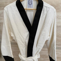 Load image into Gallery viewer, Bathrobe off White with Black Medium Clothing Pieces 

