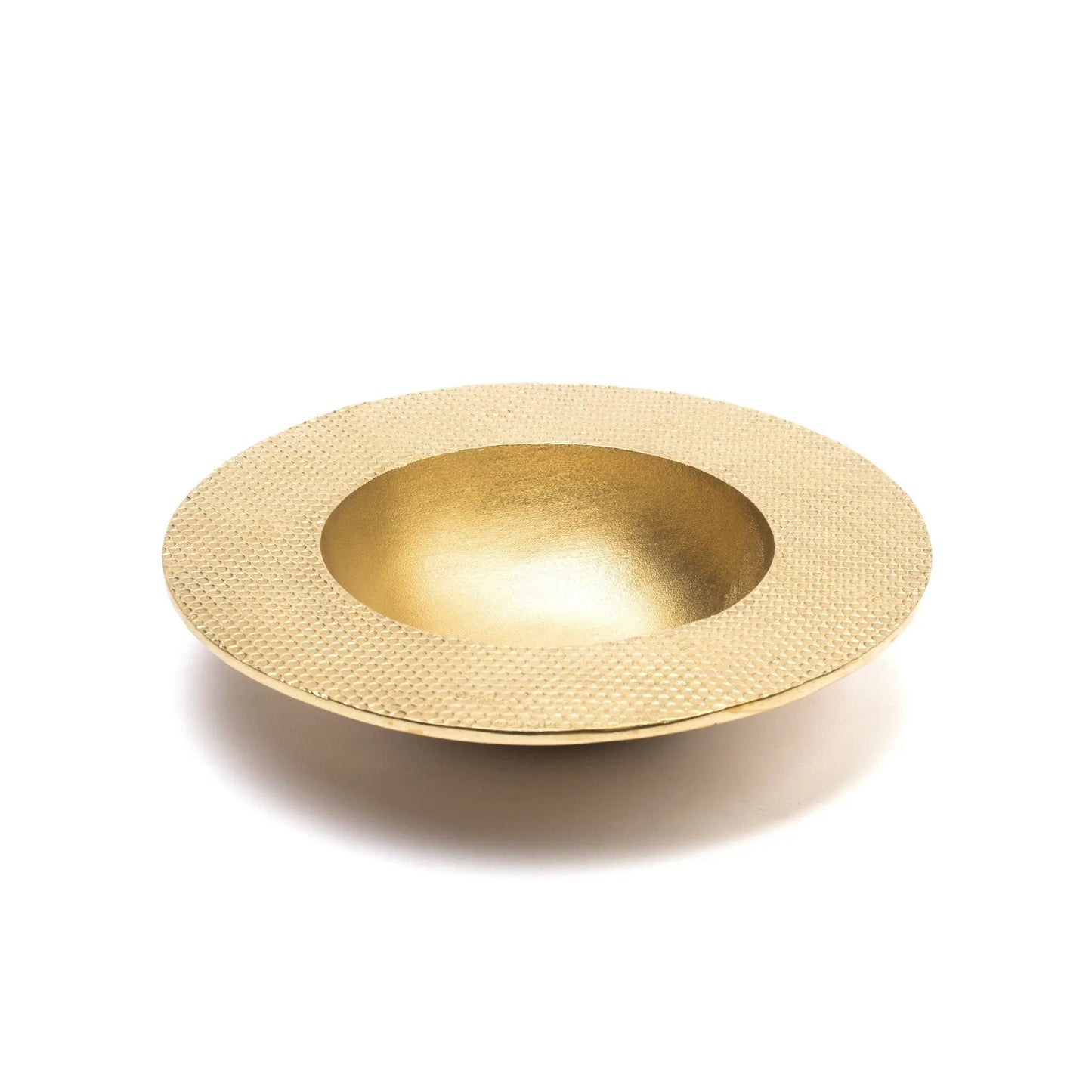 Bowl Hammered Rim Brass Gold Devi