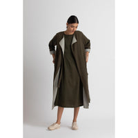Load image into Gallery viewer, Side Tie Trench with Side Gather Dress
