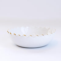 Load image into Gallery viewer, Medium Deep Dish Tazza White Gold Ceramic

